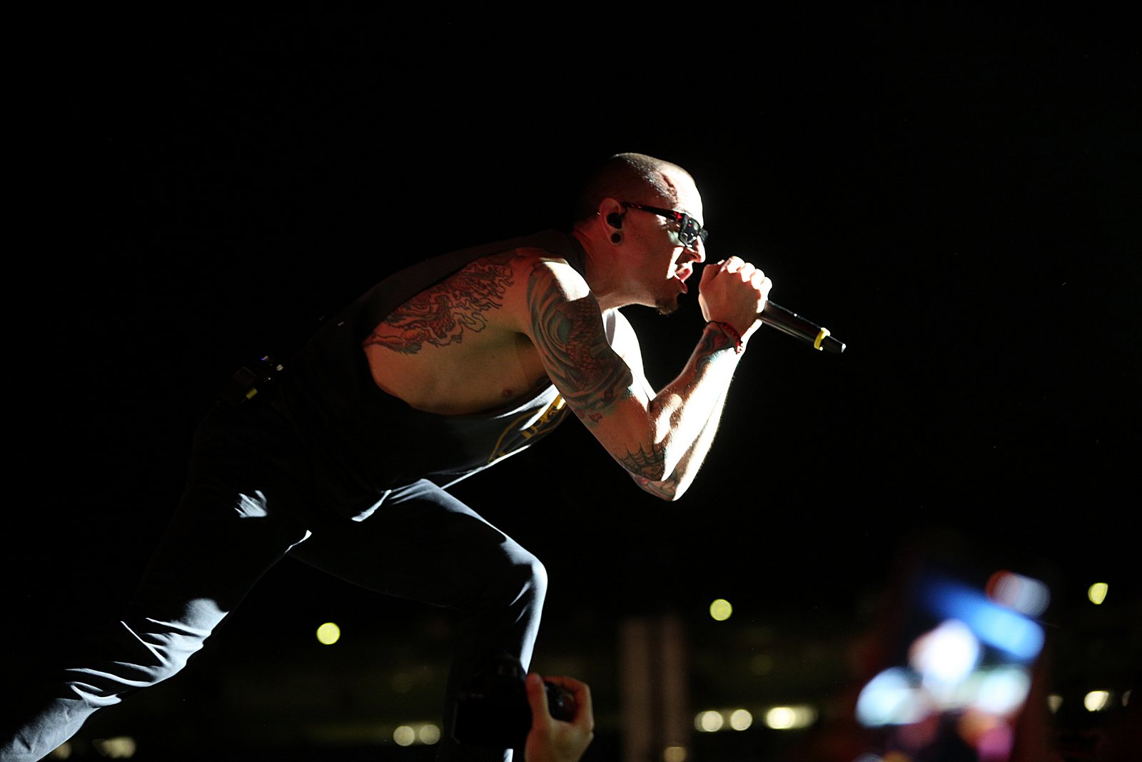 São Paulo (SP), 13/05/2017 - MAXIMUS FESTIVAL - Show do Linkin Park encerrando o Maximus Festival, acontece no Autodromo de Interlagos, neste sábado (13). Na foto: Chester Bennington. Foto: Lucas Tavares
