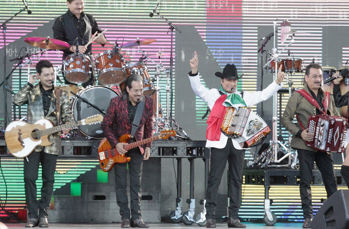 SAN DIEGO, CA - OCTOBER 15:  Los Tigres del Norte performs onstage at Univision and Fusion host RiseUp AS ONE at Cross Border Xpress on October 15, 2016 in San Diego, California.  (Photo by Leon Bennett/Getty Images for Univision)