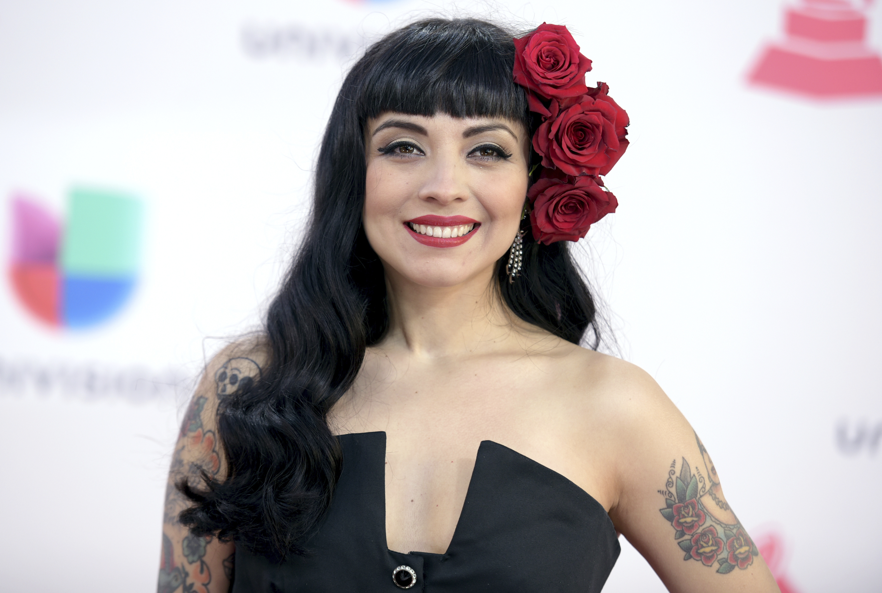 Mon Laferte arrives at the 17th annual Latin Grammy Awards at the T-Mobile Arena on Thursday, Nov. 17, 2016, in Las Vegas. (Photo by Richard Shotwell/Invision/AP)