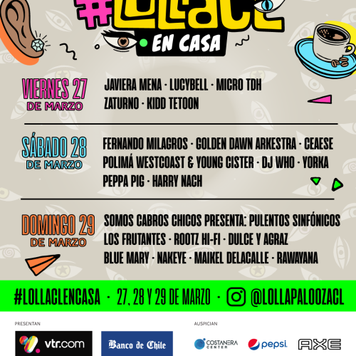 ¡Lollapalooza Chile presenta #LollaCLenCasa conciertos vía streaming!